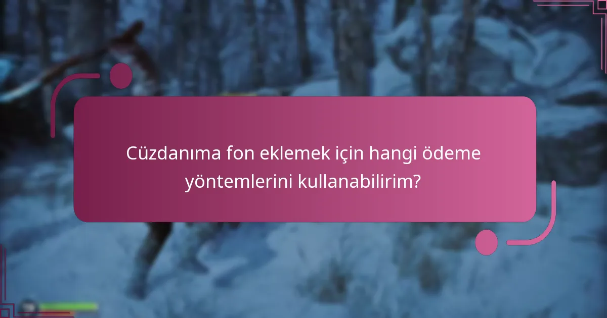 Cüzdanıma fon eklemek için hangi ödeme yöntemlerini kullanabilirim?